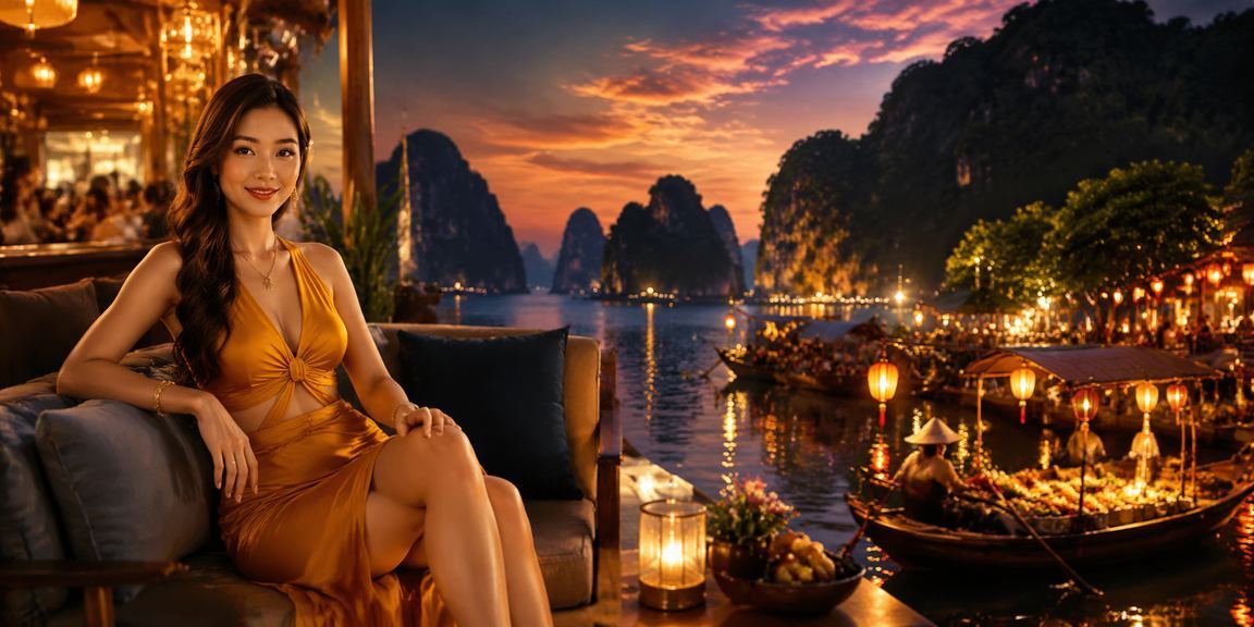 Không khí giải trí ban đêm tại Hạ Long với bối cảnh nền tảng trực tuyến