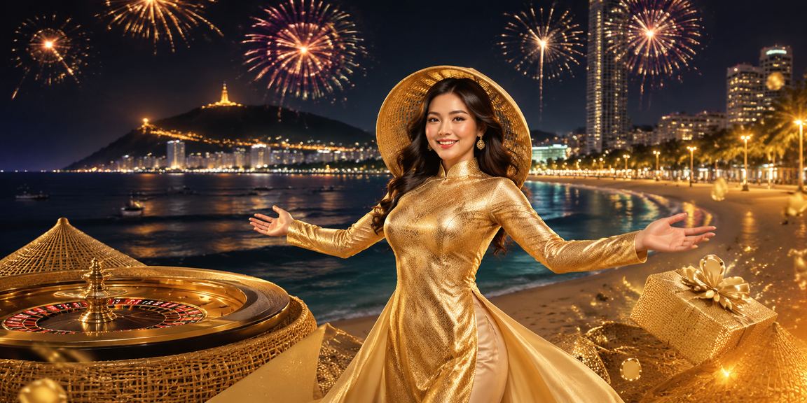 Không gian roulette tại Vũng Tàu với người dùng áo dài và thiết bị di động